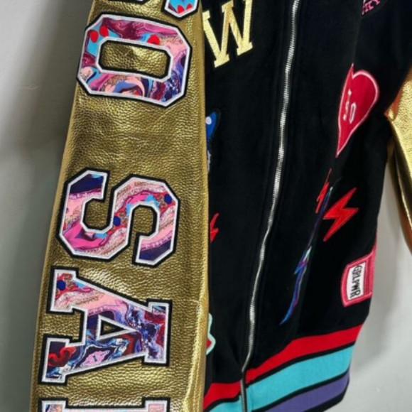 AKIRA "TOO BAD...SO SAD" OVERSIZED COLLEGIATE BOMBER JACKET **NWT** - Picture 4 of 8